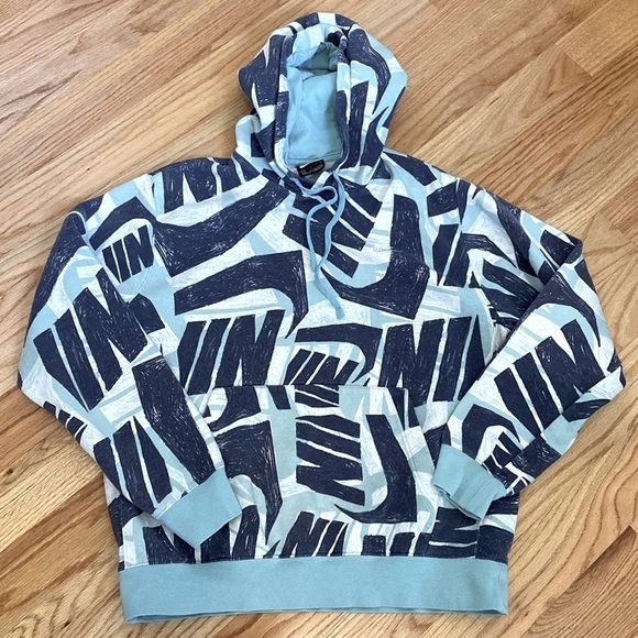 Nike Tops - Nike Fleece Hoodie Sweatshirt Womens L White Embroidered logo Cotton activewear